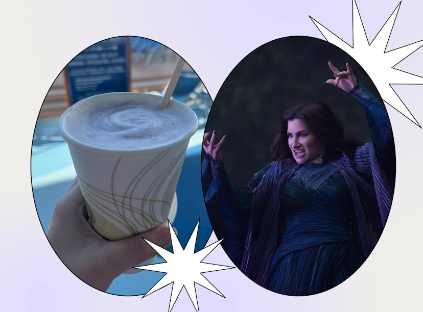 I tried the 'Agatha All Along' ube latte on the Disney Cruise's Halloween on the High Seas.