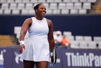 Taylor Townsend of United States in action in the Women's Doubles Round on day seven of 2024 China O...