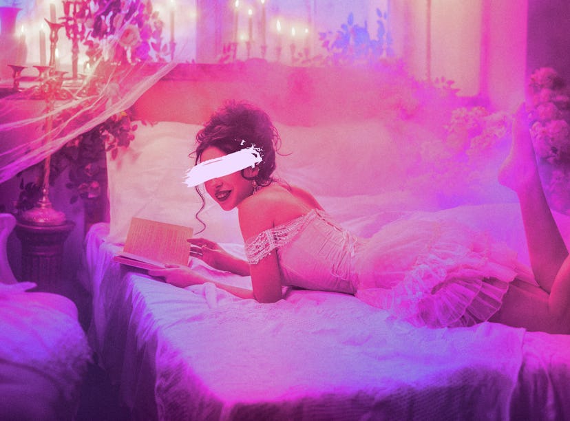 a woman reading a spicy BookTok novel filled with castlecore sex