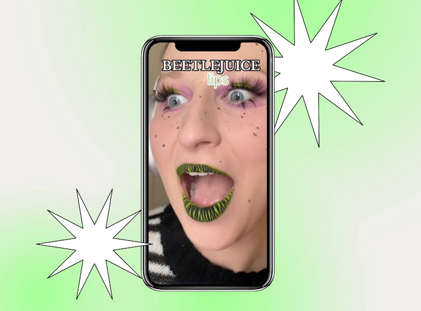I tried TikTok's viral Beetlejuice lip trend.