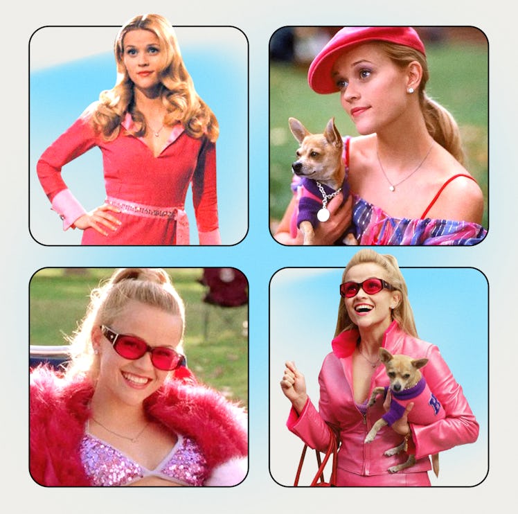Here's how to get the 'Legally Blonde' Elle Woods aesthetic with halter dresses and pink accessories...